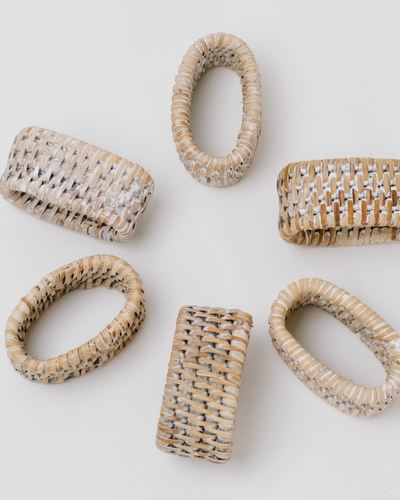 6 Oblong Sea Grass Napkin Rings