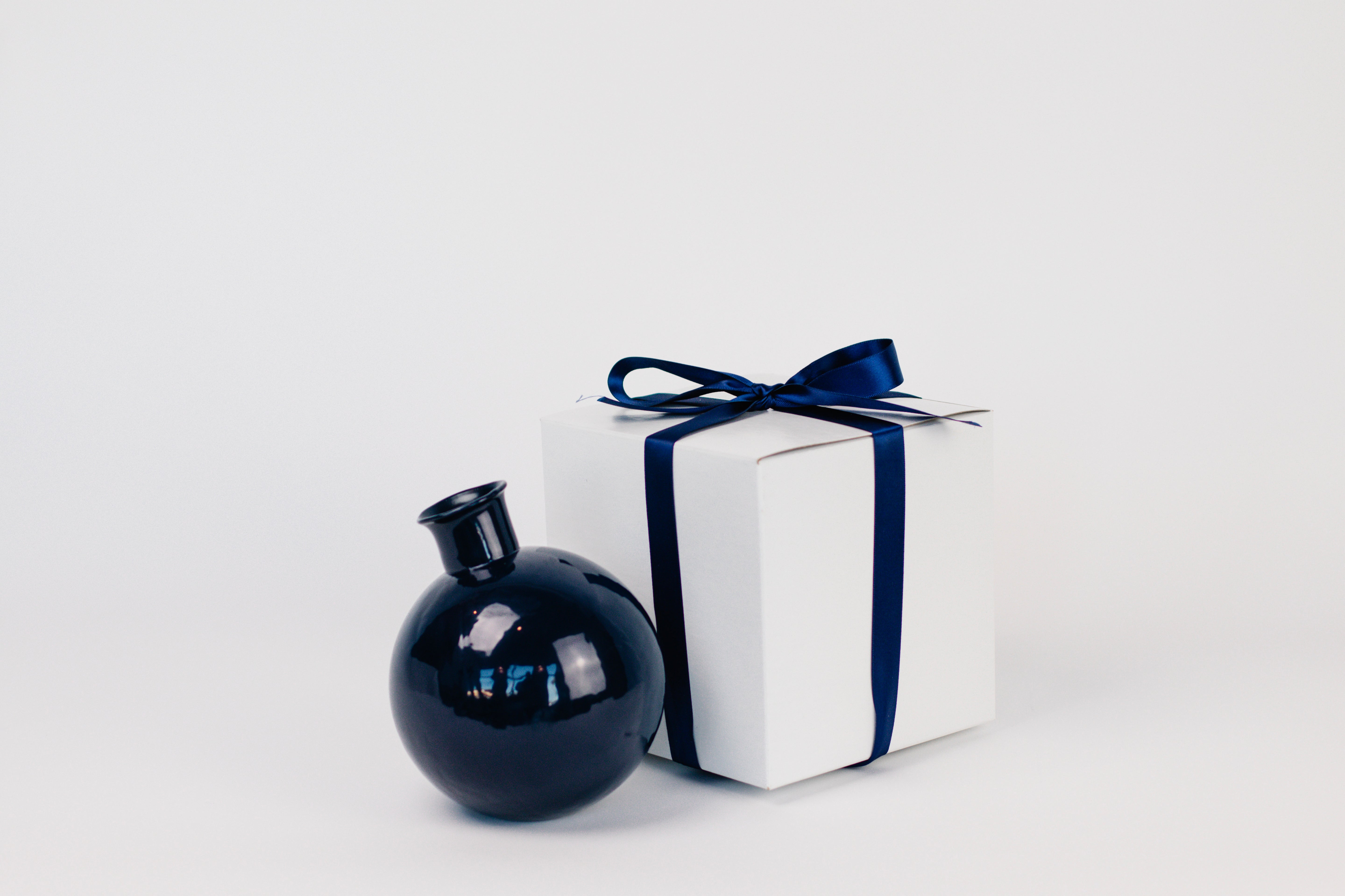Jewel Toned Navy Sphere Bud Vase